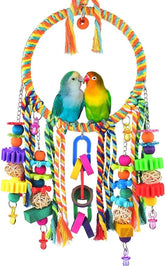 KUTKUT Bird Toys, Bird Swing Toy Bird Perch with Colorful Chewing Toys, Suitable for Lovebirds, Finches, Parakeets, Budgerigars, Conure ect Small Birds - kutkutstyle