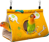 KUTKUT Winter Warm Bird Nest House - Hanging Cave Tent Parrot Hammock Velvet Shed Hut Cage Plush Fluffy Birds Hideaway Sleeping Bed Fuzzy for Parrot Parakeet Cockatiels Lovebird - kutkutstyle