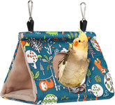 KUTKUT Winter Warm Bird Nest House Hanging Hammock Velvet Shed Hut Finch Cage Plush Fluffy Birds Hideaway Sleeping Bed for Hamster Parrot Parakeet Cockatiels Budgies Cockatoo Lovebird - kutku