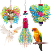 KUTKUT 3Pcs Bird Chewing Toys Parrot Shredder Toy Shred Foraging Hanging Parakeet Chew Toys, Bird Foraging Toys for Small Medium Parrots, Conures, Cockatiel, Lovebird Cockatiel, and Cage Acce