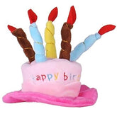 KUTKUT Birthday Party Hats for Pets | Adorable Plush Cartoon Happy Birthday Cake with 5 Colors Candles Shape Adjustable Hat Strip for Dogs Cats Birthday Party Pet Birthday Celebrations - kutk