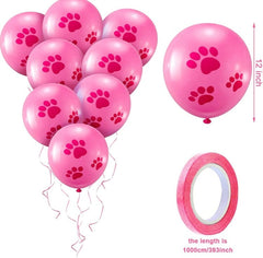 KUTKUT Dog Birthday Bandana Set |Dog Birthday Hat Dog Birthday Bandana Scarf | Shining Dog Bow Tie Collar | Dog Print Happy Birthday Banner and 10 Piece 12Inch Paw Print Balloon with Tape for