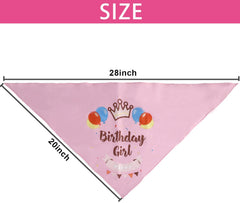 KUTKUT Dog Birthday Party Supplies, Pink Girl Dog Bandana Hat Scarfs Flag Bowtie Birthday Banner Paw Balloons Paw Foil Balloons for Girl Dog Birthday Party Decorations - kutkutstyle