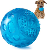 KUTKUT Dura Squeak Dog Ball, Interactive Dog Toy That Float & Squeak, Squeaky Dog Ball for Playing, Fetching & Retrieving - Great Alternative to Traditional Dog Tennis Balls (Blue) - kutkutst