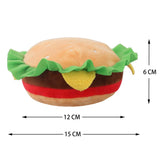 KUTKUT Squeaky Dog Toys, Non-Toxic and Safe Chew Toys for Puppy with Funny Food Shape, Durable Interactive Plush Dog Toy Hemburger Plush Dog Toy for Small Medium Dogs - kutkutstyle