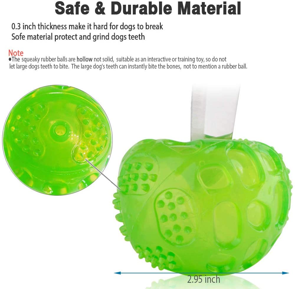 KUTKUT Dura Squeak Dog Ball Interactive Dog Toy That Float & Squeak for Playing, Fetching & Retrieving - Great Alternative to Traditional Dog Tennis Balls (Green) - kutkutstyle