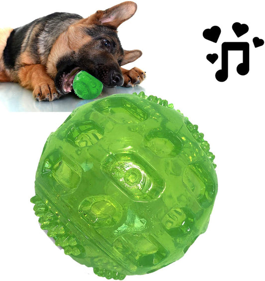 KUTKUT Dura Squeak Dog Ball Interactive Dog Toy That Float & Squeak for Playing, Fetching & Retrieving - Great Alternative to Traditional Dog Tennis Balls (Green) - kutkutstyle