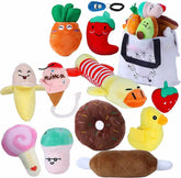 KUTKUT 11 Pcs Squeaky Dog Toys, Puppy Teething Chew Toys, Interactive Cute and Safe Stuffed Plush Squeaky Toys, Training Clicker with Wrist Strap, Durable and Washable, for Puppies and Small