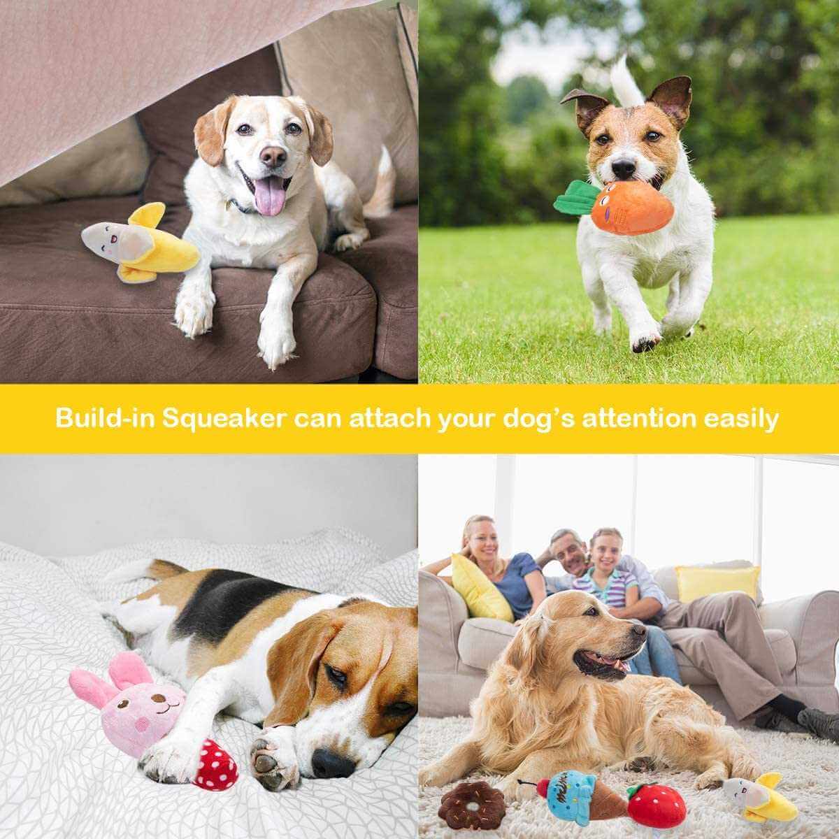 KUTKUT 13 Pcs Squeaky Plush Dog Toys-Pet Pack for Puppy Cute Toys Small Stuffed Puppy Chew Interactive Doggie ToysTooth Grinding & Training Pet Toy for Puppies and Small Dogs. - kutkutstyle
