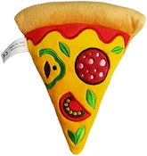 KUTKUT Dog Squeaky Toys, Pizza Shape Plush Stuffed Puppy Chew Toys with Squeakers, Soft Food Shape Pet Toy for Small Medium Dogs - kutkutstyle