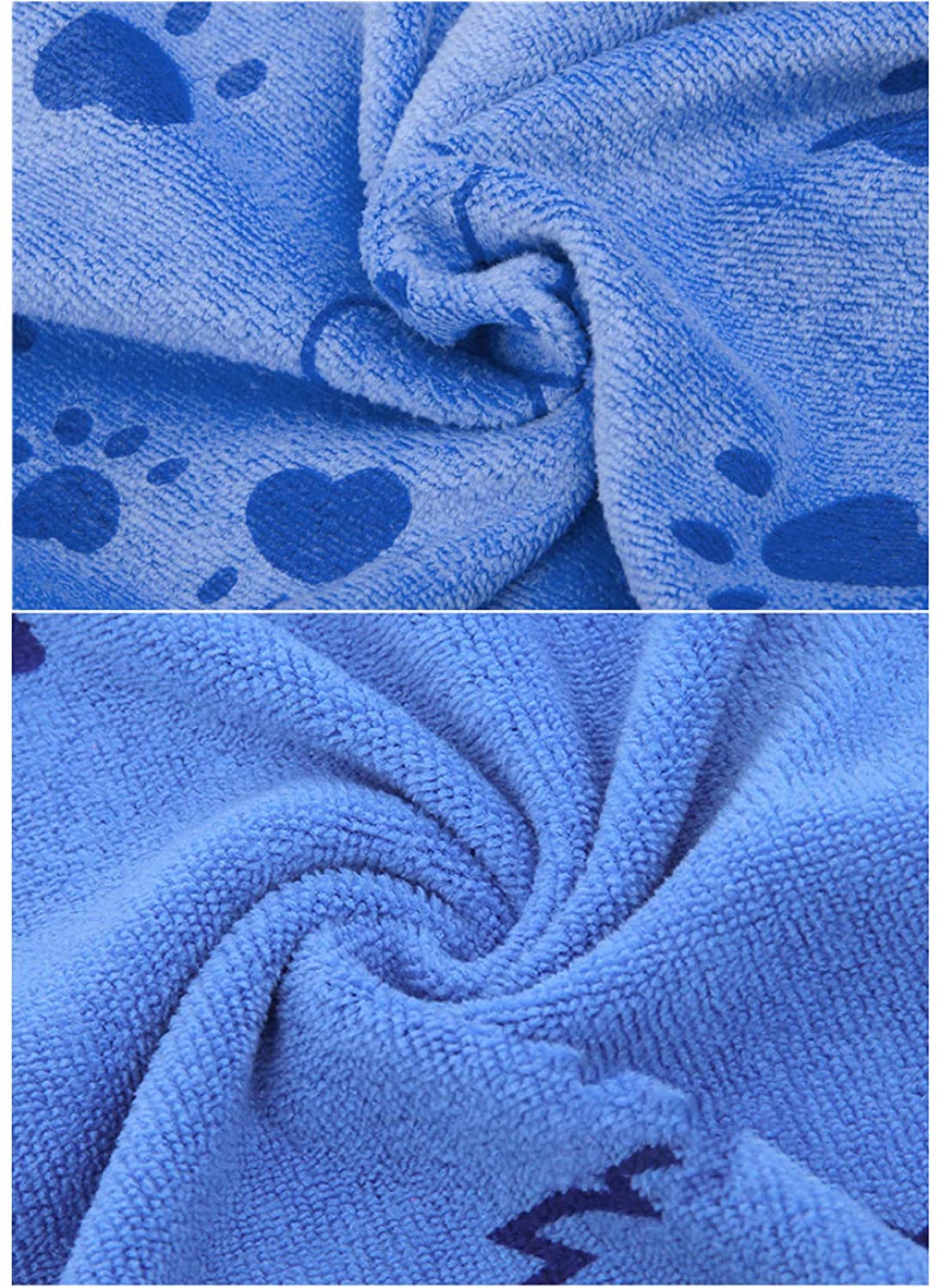 KUTKUT Dog Towel, Looluuloo Microfiber Drying Towels for Dog, Dog Bath Towel, Beach Towel, Absorbent Towel Suitable for Small and Medium Dogs (Blue: 140 x 70cm) - kutkutstyle