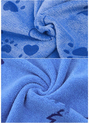 KUTKUT Dog Towel, Looluuloo Microfiber Drying Towels for Dog, Dog Bath Towel, Beach Towel, Absorbent Towel Suitable for Small and Medium Dogs (Blue: 140 x 70cm) - kutkutstyle