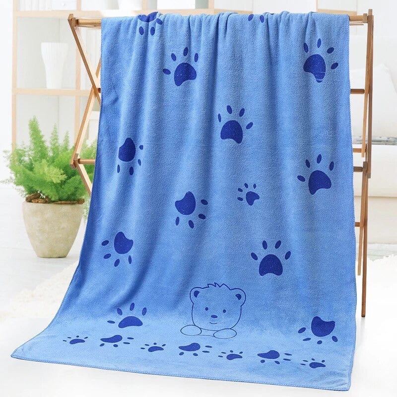 KUTKUT Dog Towel, Looluuloo Microfiber Drying Towels for Dog, Dog Bath Towel, Beach Towel, Absorbent Towel Suitable for Small and Medium Dogs (Blue: 140 x 70cm) - kutkutstyle
