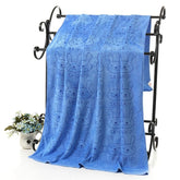 KUTKUT Dog Towel, Looluuloo Microfiber Drying Towels for Dog, Dog Bath Towel, Beach Towel, Absorbent Towel Suitable for Small and Medium Dogs (Blue: 140 x 70cm)… - kutkutstyle