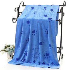KUTKUT Dog Towel, Looluuloo Microfiber Drying Towels for Dog, Dog Bath Towel, Beach Towel, Absorbent Towel Suitable for Small and Medium Dogs (Blue: 140 x 70cm) - kutkutstyle