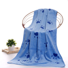 KUTKUT Dog Towel, Looluuloo Microfiber Drying Towels for Dog, Dog Bath Towel, Beach Towel, Absorbent Towel Suitable for Small and Medium Dogs (Blue: 140 x 70cm) - kutkutstyle