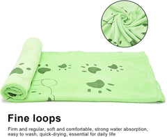 KUTKUT Dog Towel, Looluuloo Microfiber Drying Towels for Dog, Dog Bath Towel, Beach Towel, Absorbent Towel Suitable for Small and Medium Dogs (Green: 140 x 70cm)… - kutkutstyle