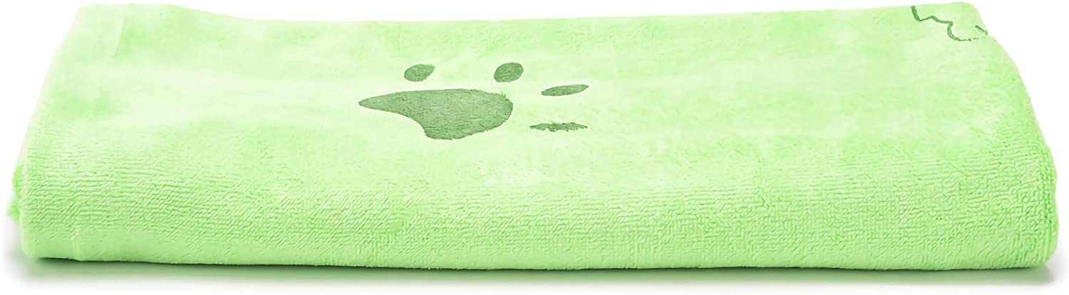 KUTKUT Dog Towel, Looluuloo Microfiber Drying Towels for Dog, Dog Bath Towel, Beach Towel, Absorbent Towel Suitable for Small and Medium Dogs (Green: 140 x 70cm)… - kutkutstyle