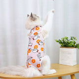 KUTKUT Cats Dog Sterilization Suit, Cat Surgery Recovery Suit | Physiological Poly Cotton Breathable Clothes for Abdominal Wounds or Skin Diseases Hook & Loop Closure Costume  (Multi) - kutku