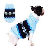 KUTKUT Dog Sweater,Turtleneck Knitwear Small Dog Sweater, Soft Comfortable Knitwear Pullover for Shihtzu, Maltese Pug etc, Argyle Style Weaved Pet Sweater Winter Dog Clothes - kutkutstyle