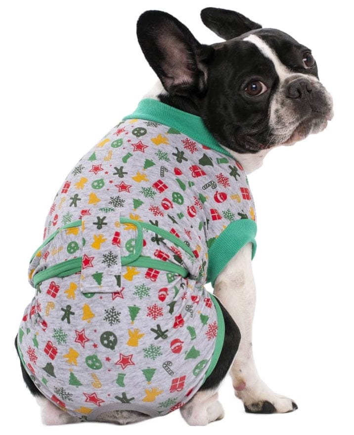 KUTKUT Large Dog Recovery Onsie, Pet Recovery Suit Doggy Bodysuits for Abdominal Wounds, Soft & Breathable Anti Licking Dogs Suit, Cone E-Collar Alternative for Skin Damage (Green) - kutkutst