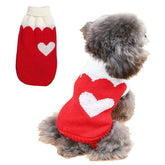 KUTKUT Small Dog Boy Girl Knitted Warm Winter Puppy Kitten Cat Sweater, Cute Heart Pattern Doggie Sweater for ShihTzu, Maltese, Pug, Yorkii - kutkutstyle