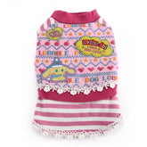 KUTKUT Small Dog Puppy Cute Cotton Fleece Warm Sweater Dress | Lace Dress Stripes Pattern Warm Pullover for Shihtzu, Maltese, Lhasa Apso etc - kutkutstyle