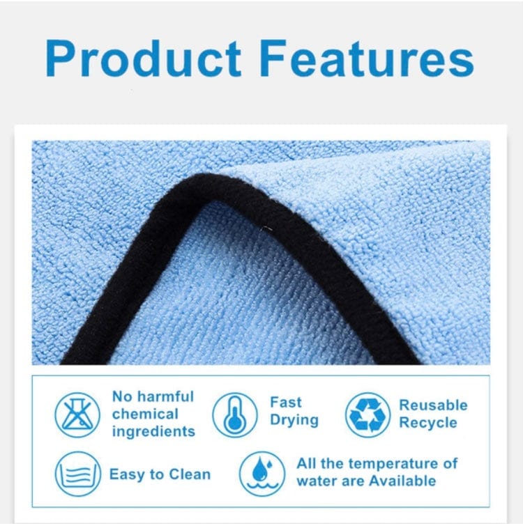 KUTKUT Super Absorbent Luxury Microfiber Dog Towel | Embroidered Pet Ultra Drying Towel | Quick Drying Beach Towel for Small, Medium, Large Dogs and Cats (Blue) - kutkutstyle