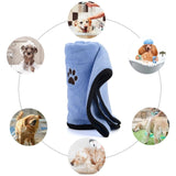 KUTKUT Super Absorbent Luxury Microfiber Dog Towel | Embroidered Pet Ultra Drying Towel | Quick Drying Beach Towel for Small, Medium, Large Dogs and Cats (Blue) - kutkutstyle