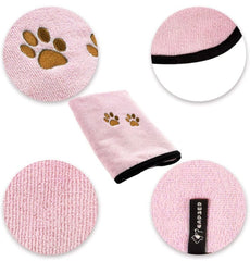 KUTKUT Super Absorbent Luxury Microfiber Dog Towel | Embroidered Pet Ultra Drying Towel | Quick Drying Beach Towel for Small, Medium, Large Dogs and Cats (Pink) - kutkutstyle