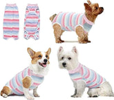 KUTKUT Recovery Suit for Puppy Dog Surgical Recovery Suit for Abdominal Wounds or Skin Diseases Male Female Anti Licking Dog Onesies Pet Surgery Suit,Substitute E-Collar & Cone (Size: S)-Clothing-kutkutstyle