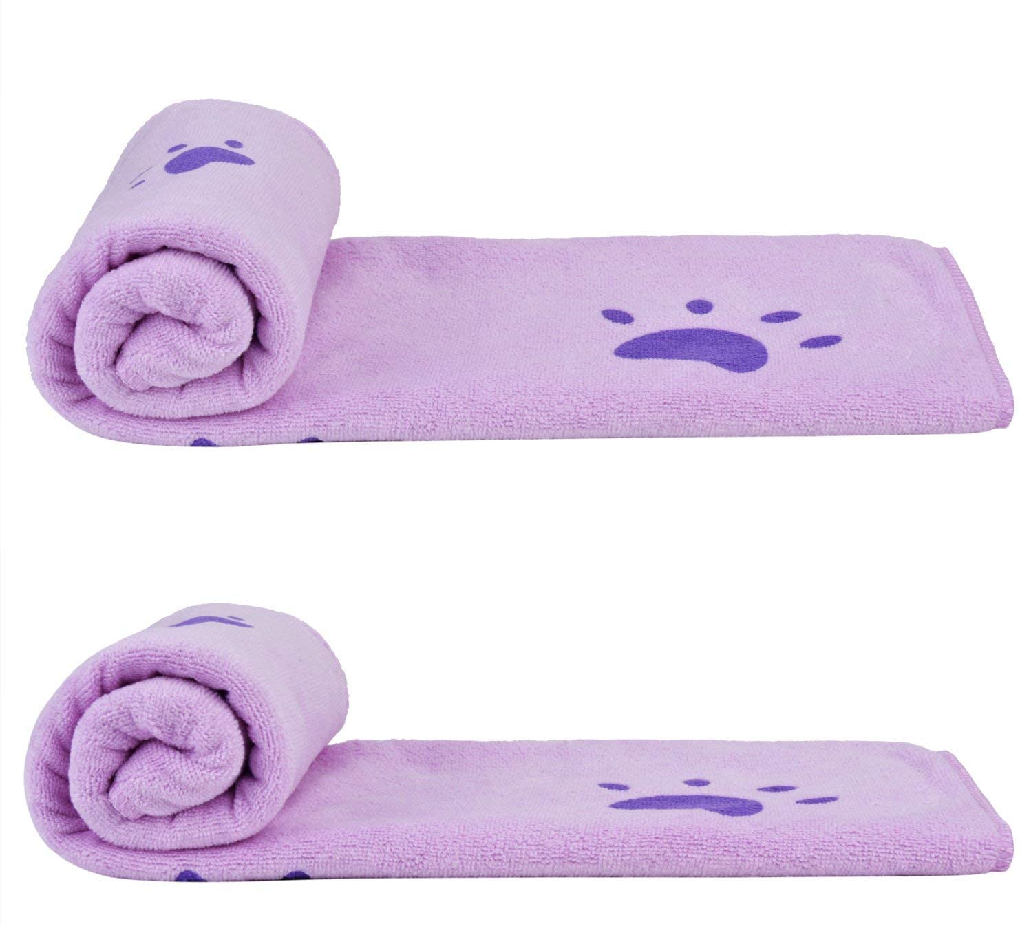 KUTKUT Dog Towel, Looluuloo Microfiber Drying Towels for Dog, Dog Bath Towel, Beach Towel, Absorbent Towel Suitable for Small and Medium Dogs (Purple: 140 x 70cm)… - kutkutstyle