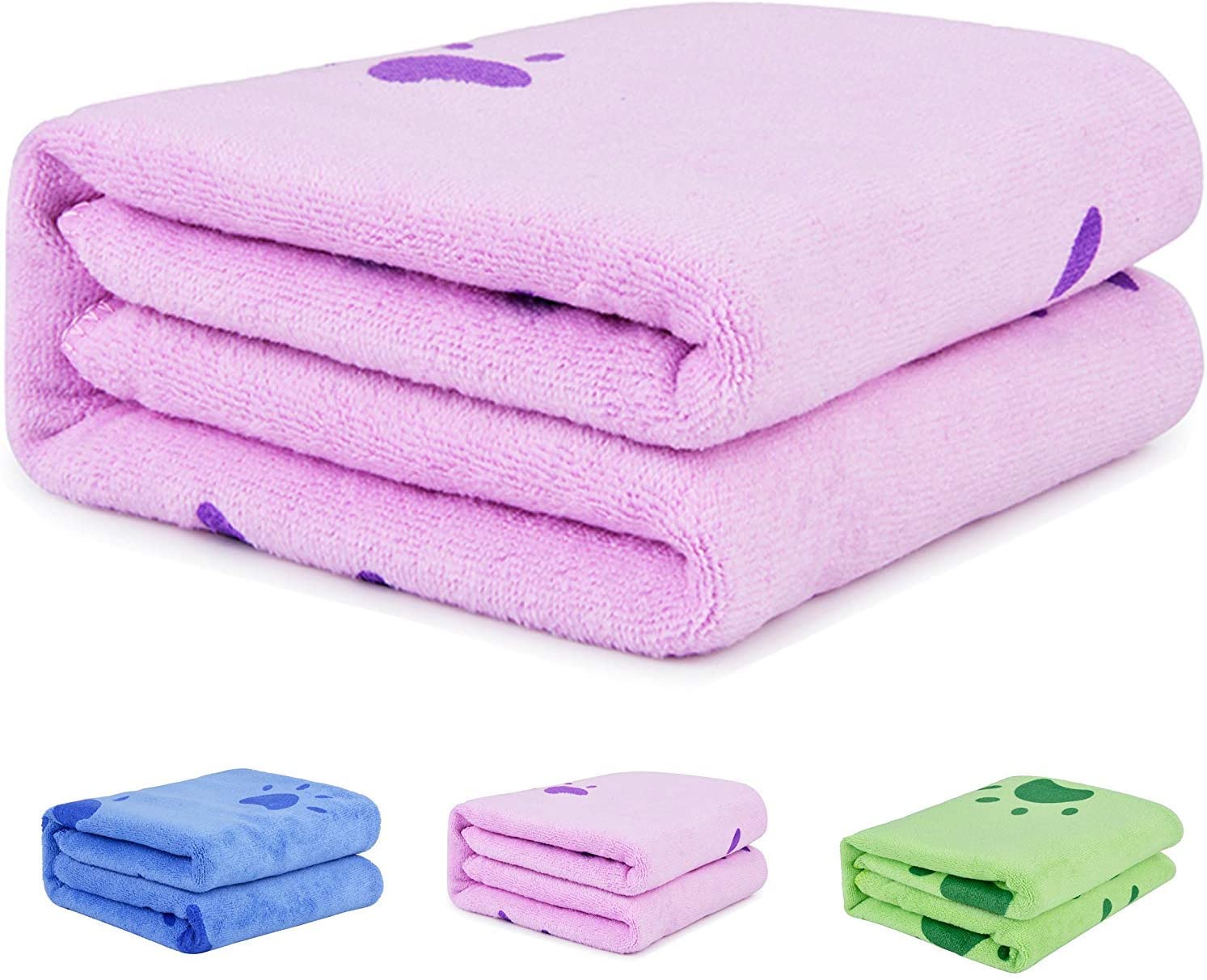 KUTKUT Dog Towel, Looluuloo Microfiber Drying Towels for Dog, Dog Bath Towel, Beach Towel, Absorbent Towel Suitable for Small and Medium Dogs (Purple: 140 x 70cm)… - kutkutstyle