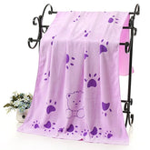 KUTKUT Dog Towel, Looluuloo Microfiber Drying Towels for Dog, Dog Bath Towel, Beach Towel, Absorbent Towel Suitable for Small and Medium Dogs (Purple: 140 x 70cm)… - kutkutstyle