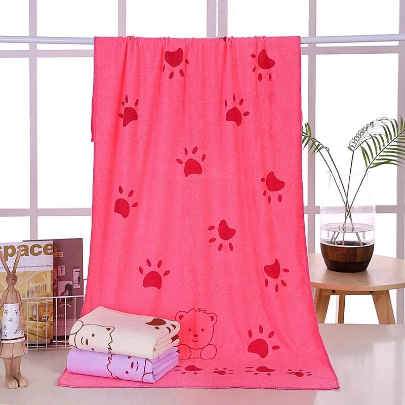 KUTKUT Dog Towel, Looluuloo Microfiber Drying Towels for Dog, Dog Bath Towel, Beach Towel, Absorbent Towel Suitable for Small and Medium Dogs (Red: 140 x 70cm)… - kutkutstyle
