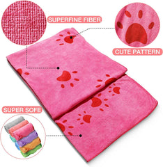 KUTKUT Dog Towel, Looluuloo Microfiber Drying Towels for Dog, Dog Bath Towel, Beach Towel, Absorbent Towel Suitable for Small and Medium Dogs (Red: 140 x 70cm)… - kutkutstyle