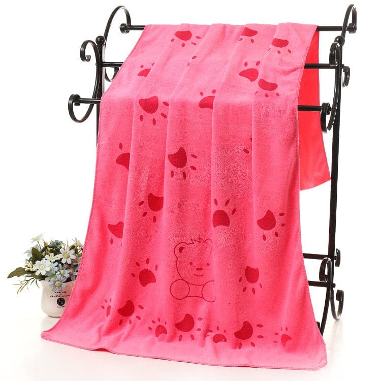 KUTKUT Dog Towel, Looluuloo Microfiber Drying Towels for Dog, Dog Bath Towel, Beach Towel, Absorbent Towel Suitable for Small and Medium Dogs (Red: 140 x 70cm)… - kutkutstyle
