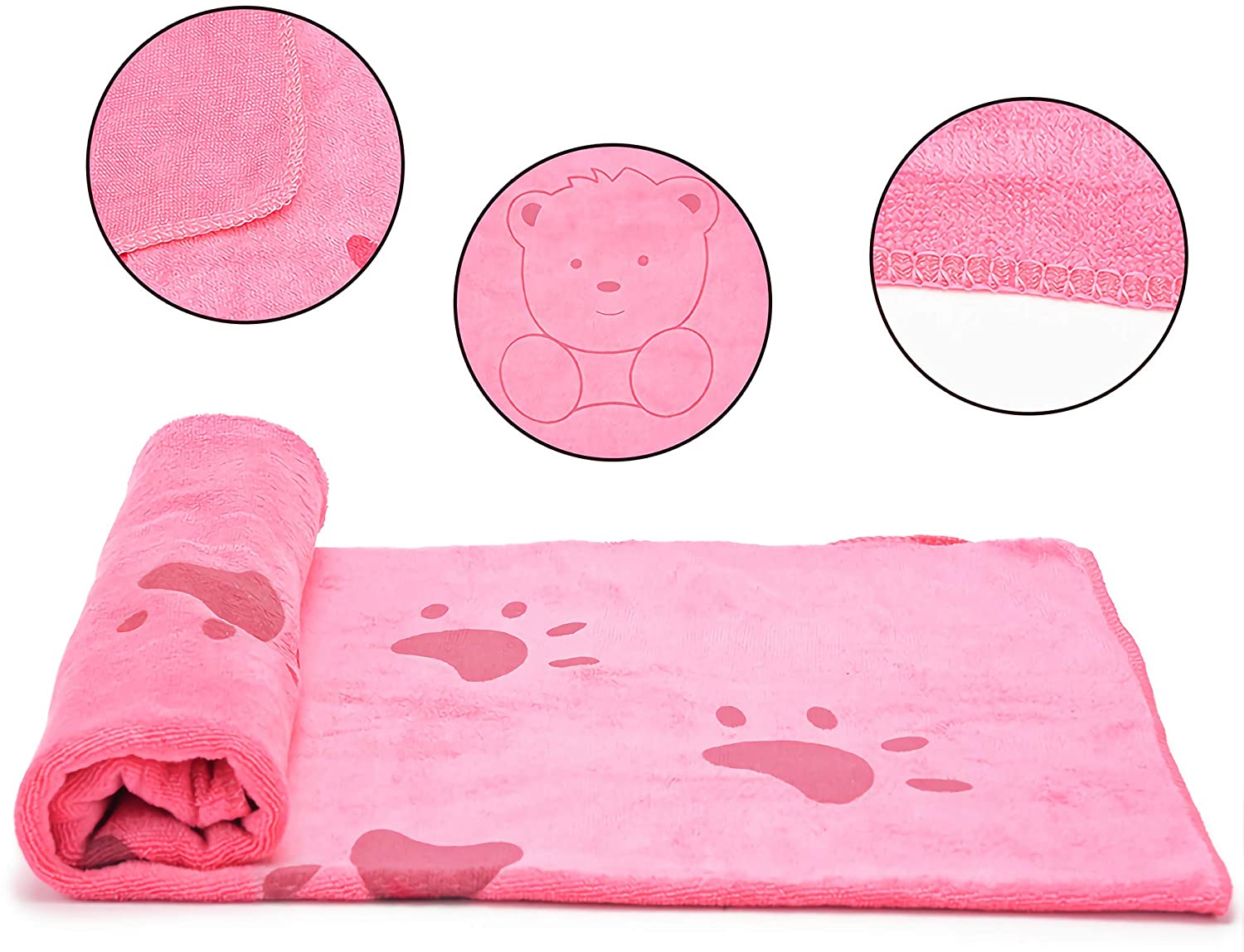 KUTKUT Dog Towel, Looluuloo Microfiber Drying Towels for Dog, Dog Bath Towel, Beach Towel, Absorbent Towel Suitable for Small and Medium Dogs (Red: 140 x 70cm)… - kutkutstyle