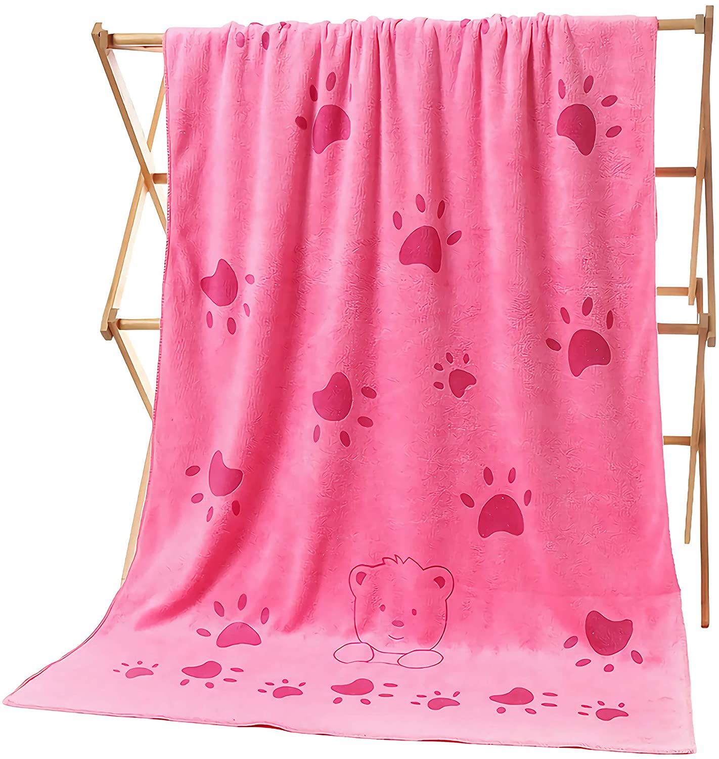 KUTKUT Dog Towel, Looluuloo Microfiber Drying Towels for Dog, Dog Bath Towel, Beach Towel, Absorbent Towel Suitable for Small and Medium Dogs (Red: 140 x 70cm)… - kutkutstyle