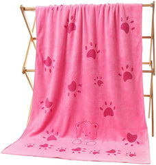 KUTKUT Dog Towel, Looluuloo Microfiber Drying Towels for Dog, Dog Bath Towel, Beach Towel, Absorbent Towel Suitable for Small and Medium Dogs (Red: 140 x 70cm)… - kutkutstyle