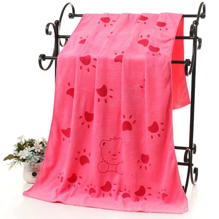 KUTKUT Dog Towel, Looluuloo Microfiber Drying Towels for Dog, Dog Bath Towel, Beach Towel, Absorbent Towel Suitable for Small and Medium Dogs (Red: 140 x 70cm)… - kutkutstyle