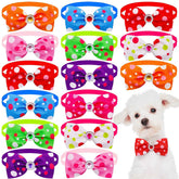 KUTKUT 15Pcs Puppy Collars Adjustable Collars for Small Dog Cat Kitten Bow Tie Puppy Neckties Collars Pet Neck Bows Bulk Pet Bowties Grooming Bowknot for Birthday Holiday - kutkutstyle