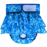KUTKUT Dog Diapers Female, No Leak Washable Female Dog Diapers, Highly Absorbent Diapers for Dogs Female in Heat, Incontinence, Excitable Urination or Period Reusable Dog Skirt Diapers (Blue)