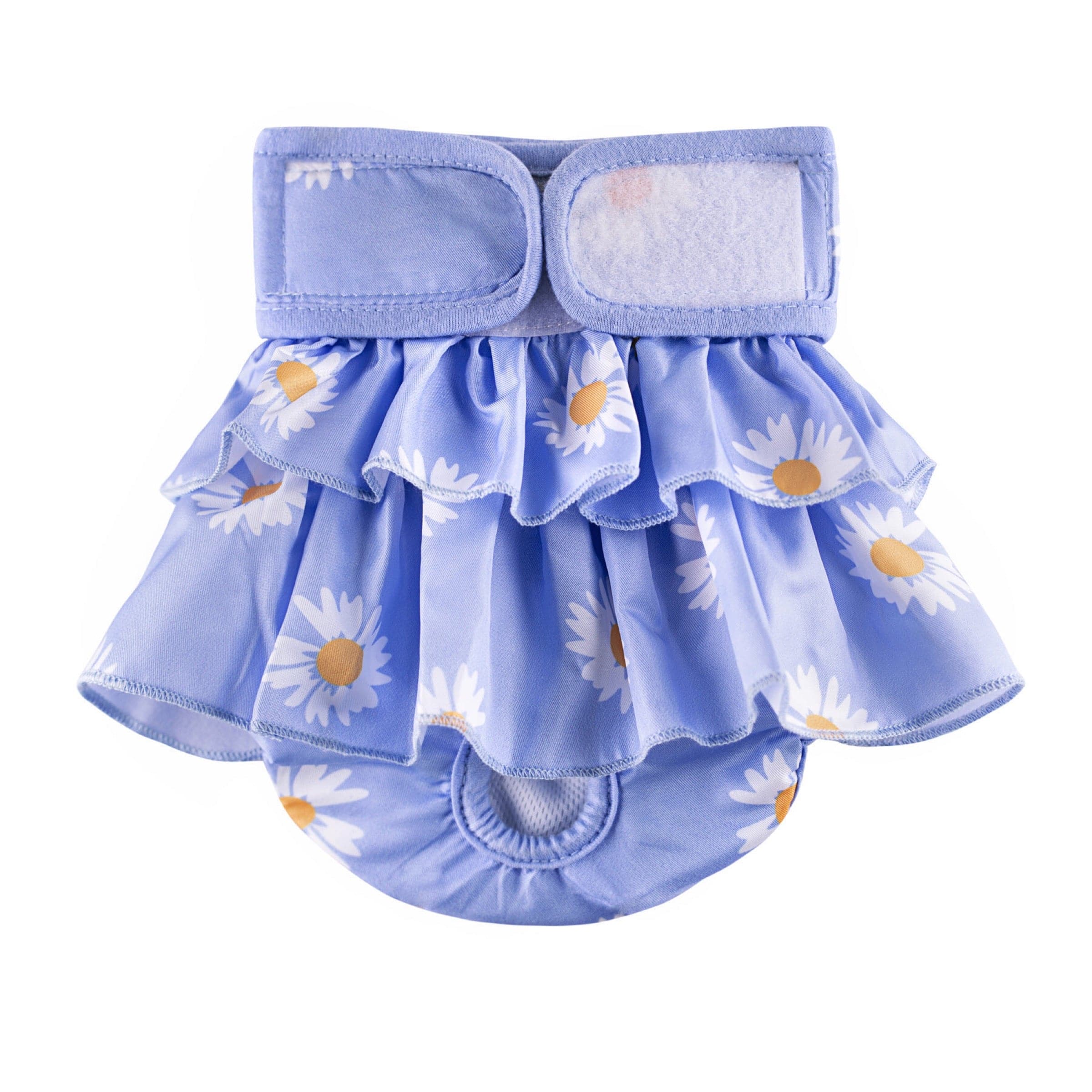 KUTKUT Female Dog Adjustable Diapers Reusable Washable Super Absorbency Leak-Proof Dog Nappie Dresses for Dogs in Heat, Period or Excitable Urination, Sanitary Panties Dress (Blue) - kutkutst