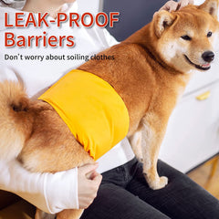 KUTKUT Male Dog Diapers, Reusable Belly Bands for Male Dogs Wraps Highly Absorbent Diapers for Dog, Waterproof Super Absorbent Puppy Wraps Cover Sanitary Nappies Pants (Yellow) - kutkutstyle
