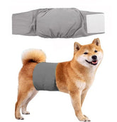 KUTKUT Male Dog Diapers, Reusable Belly Bands for Small Male Dogs Wraps Highly Absorbent Diapers for Dog, Waterproof Super Absorbent Puppy Wraps Cover Sanitary Nappies Pants ( Grey ) - kutkut