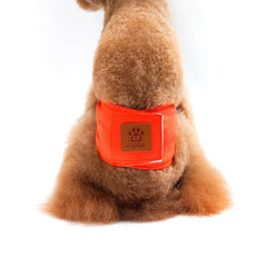 KUTKUT Small Male Dog Wrap Reusable Diaper | Boy Belly Band Washable Diaper | Anti Urinary Physiological Sanitary Nappy Pant for Small Boy Dogs Cats (Orange) - kutkutstyle