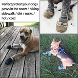 KUTKUT Dog Boots for Hardwood Floor Breathable Dog Shoes,Dog Booties with Reflective Rugged Anti-Slip Sole and Skid-Proof | Outdoor Paw Protectors with Rubber Soles for Hiking 4Pcs Black - ku