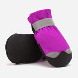 KUTKUT Dog Boots for Small, Medium and Large Dogs | Winter Snow Waterproof Paw Protector |Reflective Straps and Non-Slip Sole Soft & Lightweight Shoes for ShizhTzu, Pug etc (Purple) - kutkuts