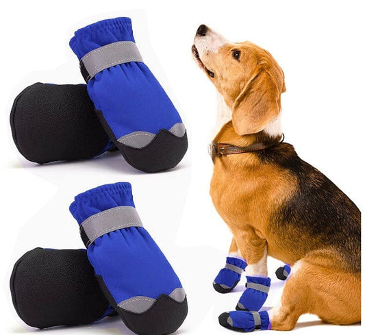 KUTKUT Dog Boots for Small, Medium and Large Dogs | Winter Snow Waterproof Paw Protector |Reflective Straps and Non-Slip Sole Soft & Lightweight Shoes for ShizhTzu, Pug etc - kutkutstyle